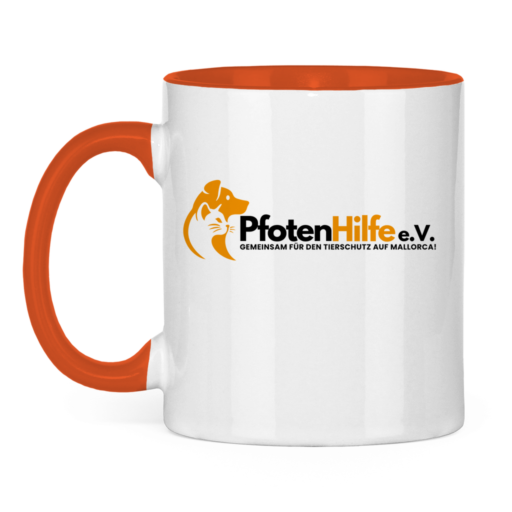 Pfotenhilfe Mallorca - Tasse zweifarbig