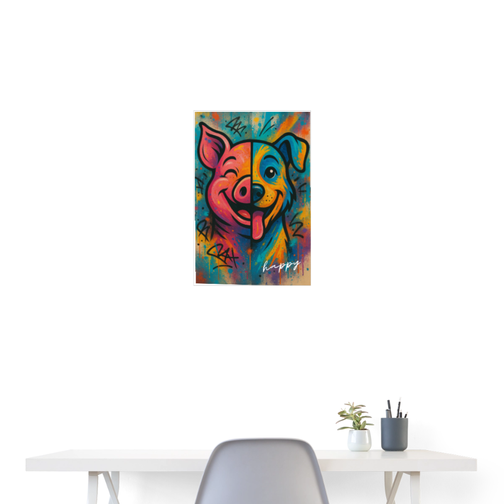 Same-Same- HAPPY - Poster 40x60 cm - Weiß