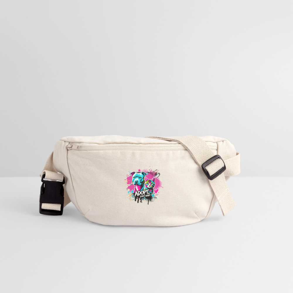 Adopt, Don’t Shop - recycelte Gürteltasche - Naturweiß