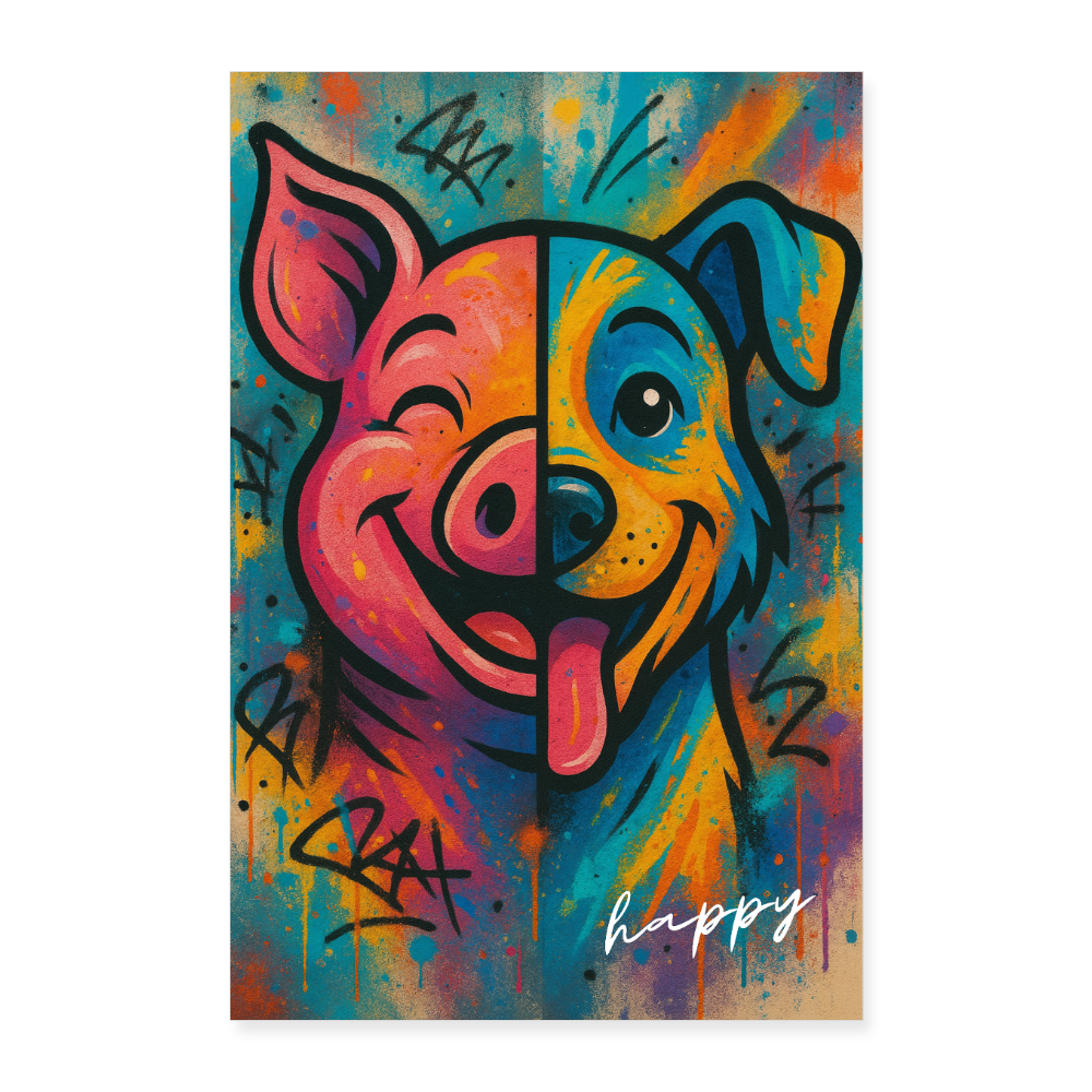 Same-Same- HAPPY - Poster 40x60 cm - Weiß