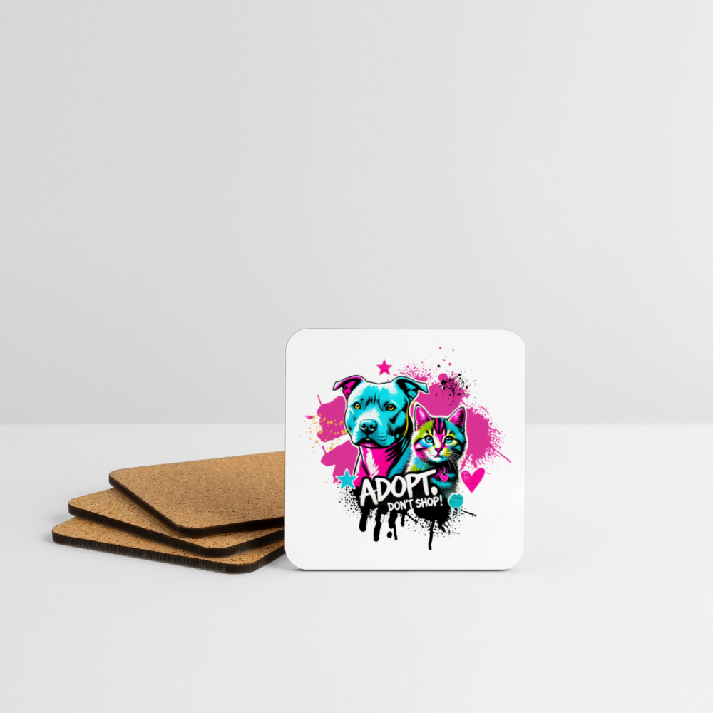 Graffiti-Style – Adopt, Don’t Shop! - Untersetzer (4er-Set) - Weiß