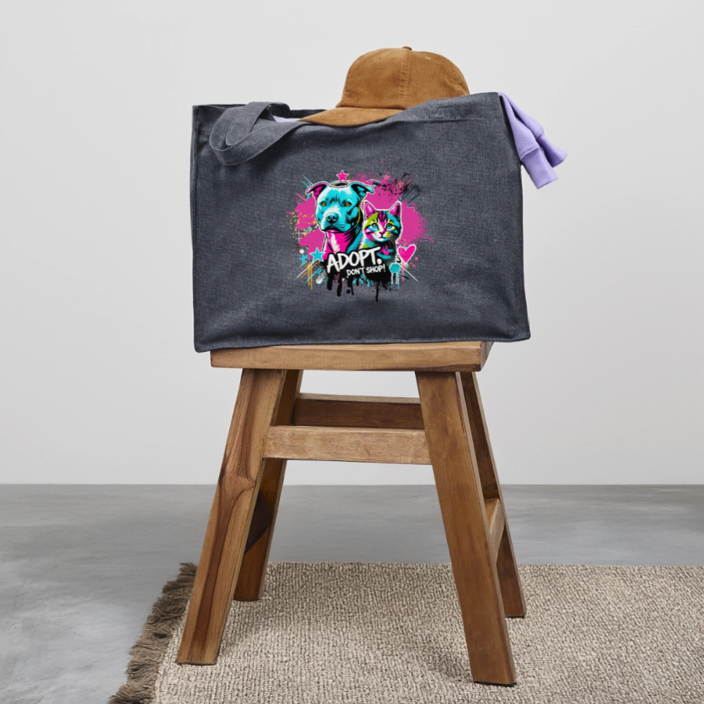 Adopt, Don’t Shop – recycelter Shopping Bag - midnight Blue