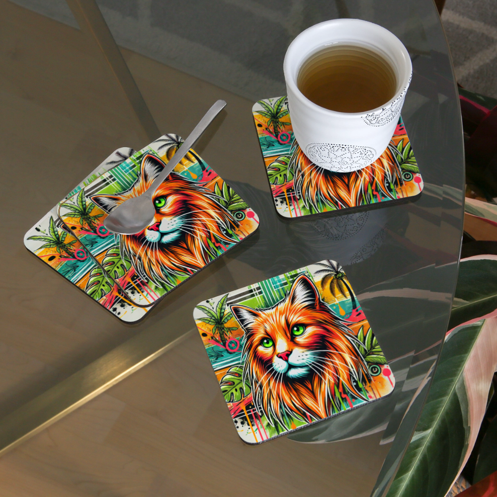 Garfield - Untersetzer (4er-Set) - Weiß
