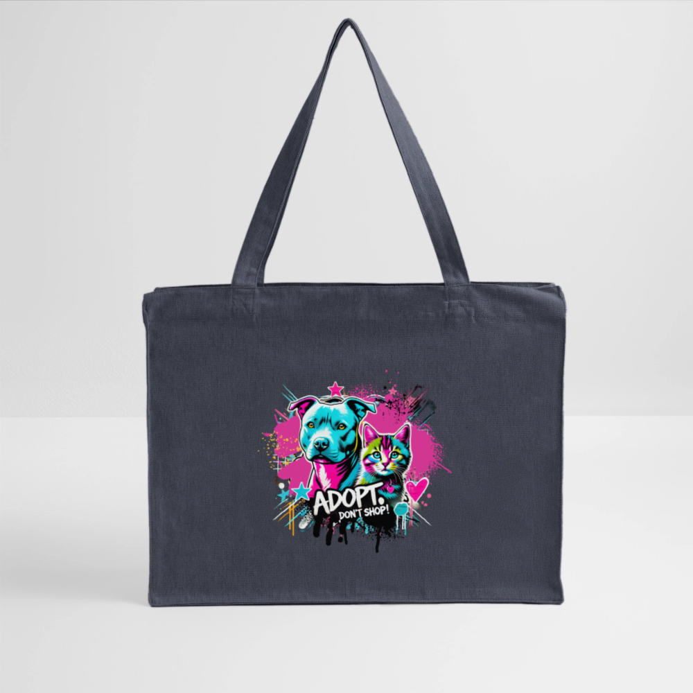 Adopt, Don’t Shop – recycelter Shopping Bag - midnight Blue