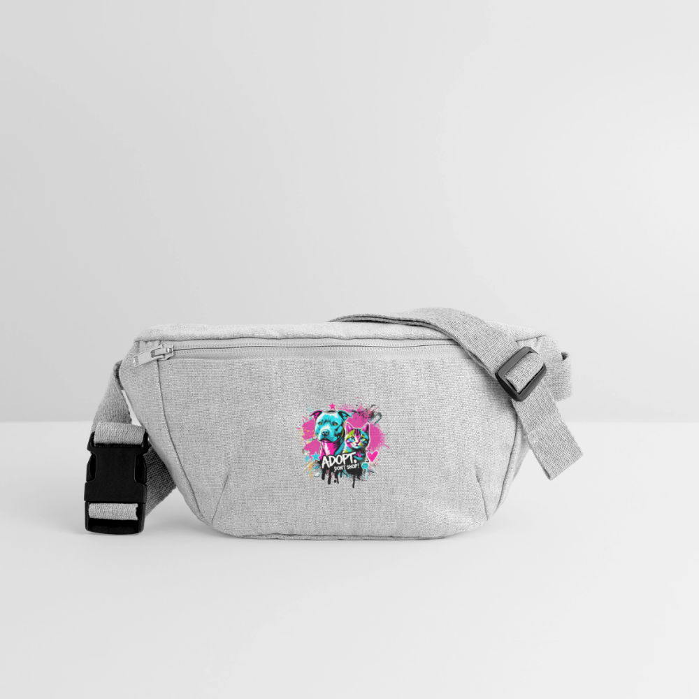 Adopt, Don’t Shop - recycelte Gürteltasche - Grau meliert