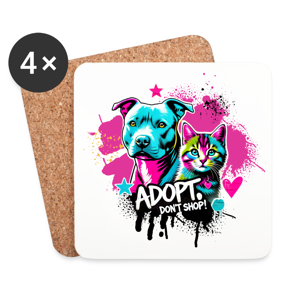 Graffiti-Style – Adopt, Don’t Shop! - Untersetzer (4er-Set) - Weiß