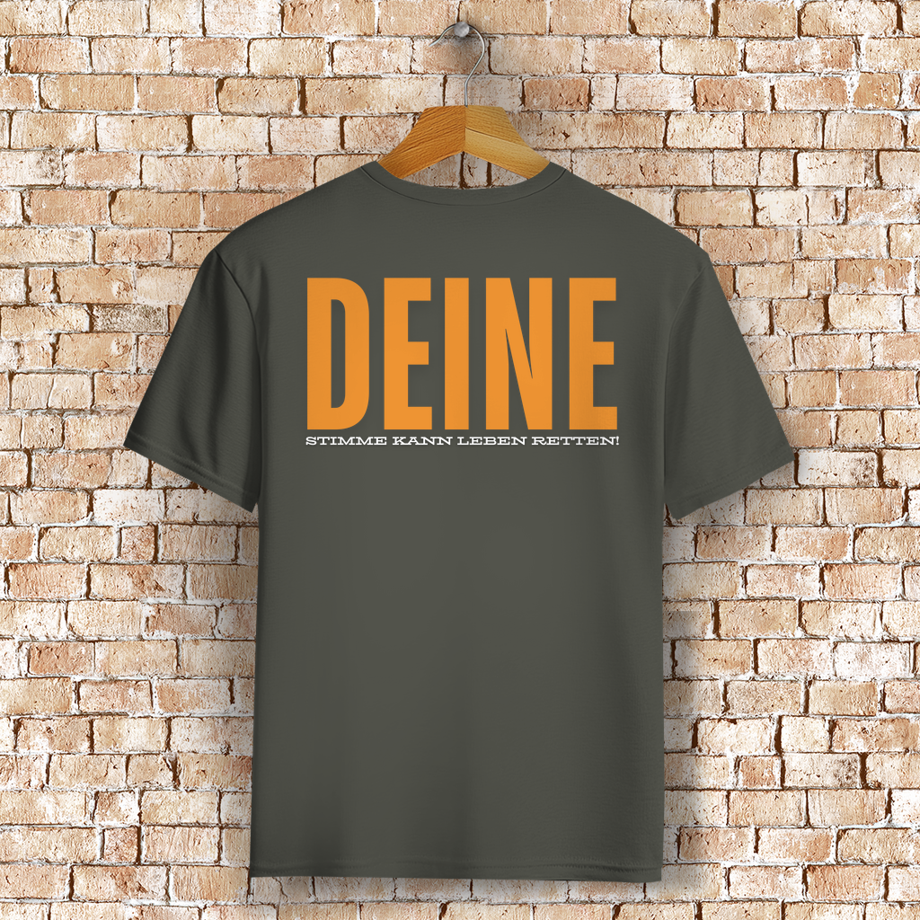 BIG Print Unisex T-Shirt - "Deine Stimme kann Leben retten" - PetArt