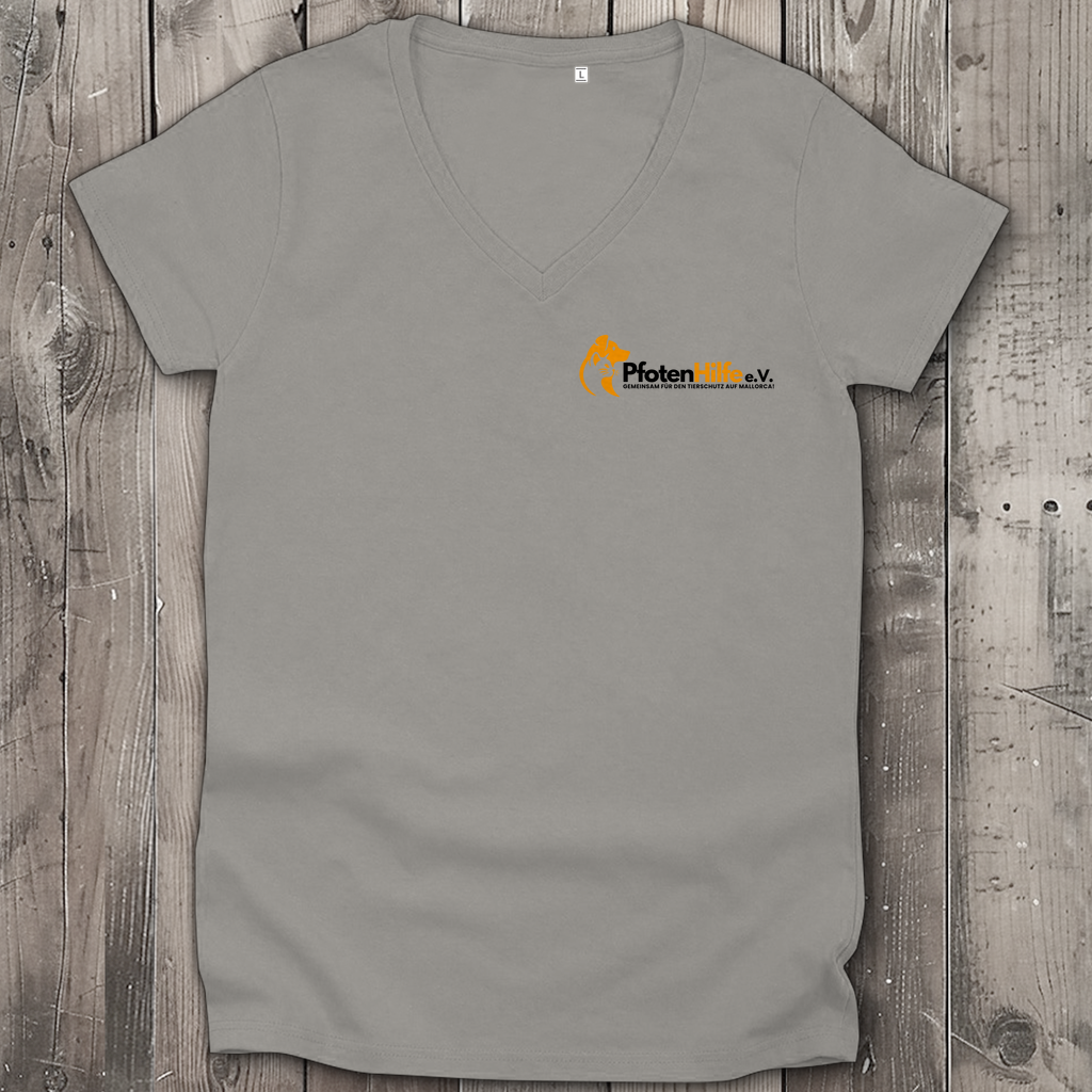 Pfotenhilfe Mallorca - Damen Premium Bio V-Neck T-Shirt