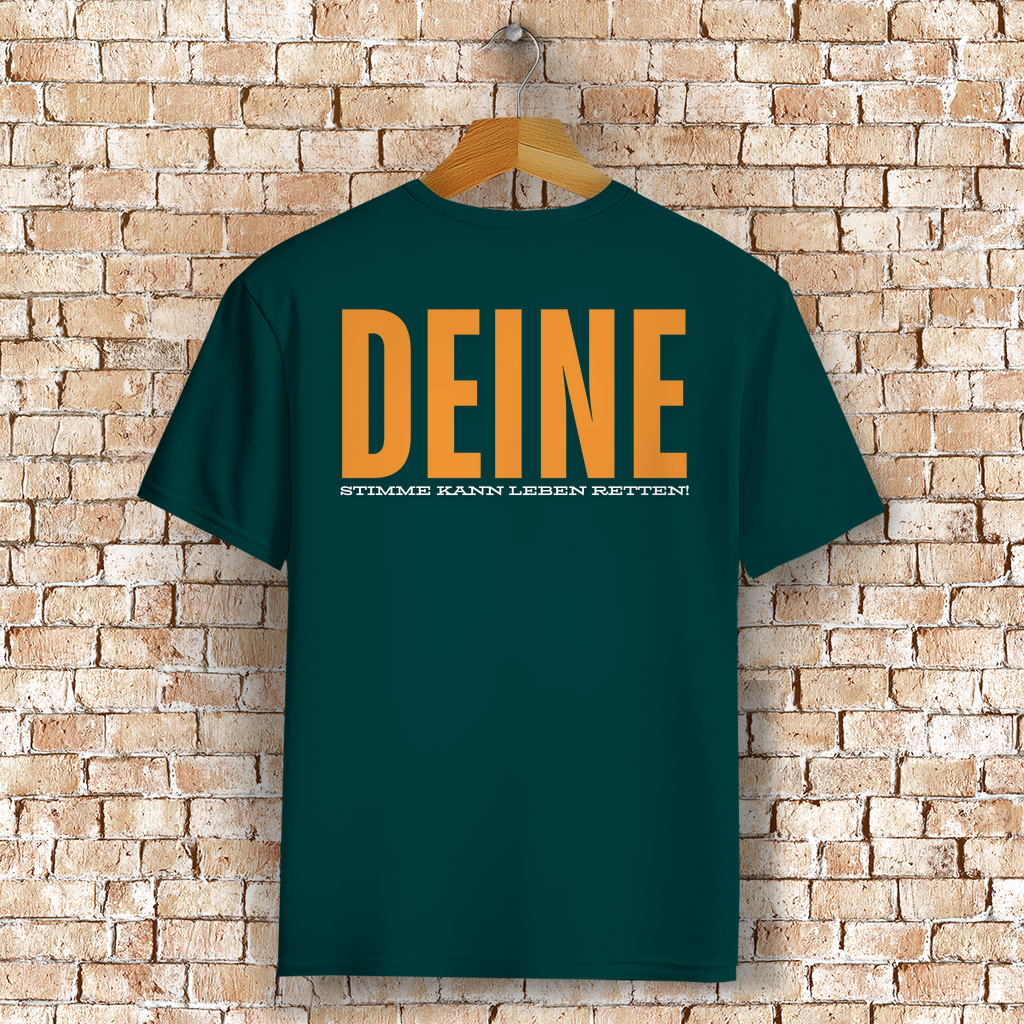 BIG Print Unisex T-Shirt - "Deine Stimme kann Leben retten" - PetArt