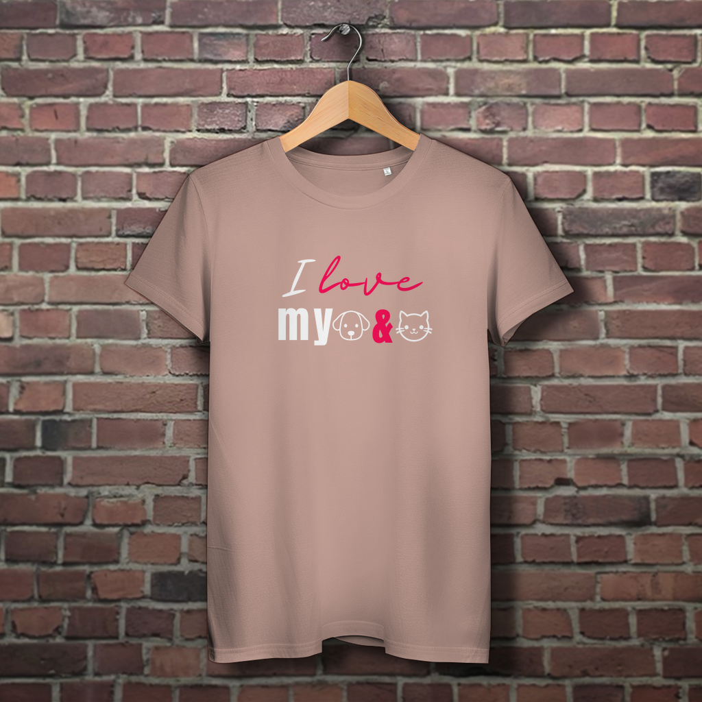 I Love my Dog & Cat - Damen Premium Bio T-Shirt - PetArt