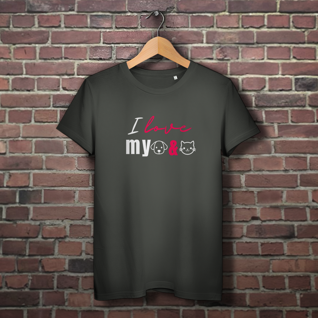 I Love my Dog & Cat - Damen Premium Bio T-Shirt - PetArt