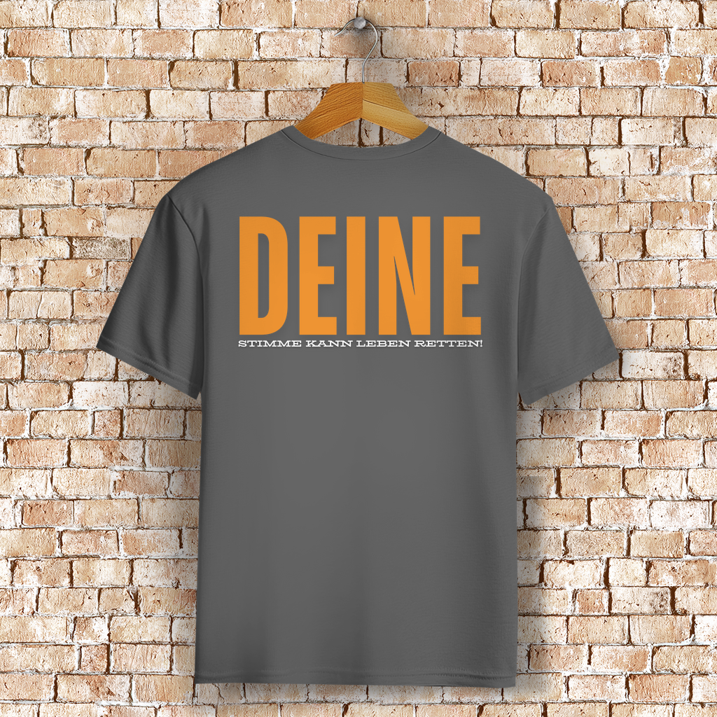 BIG Print Unisex T-Shirt - "Deine Stimme kann Leben retten" - PetArt