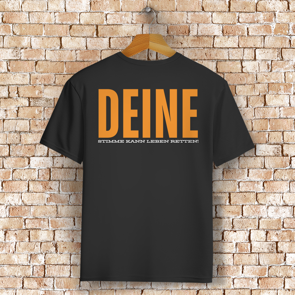BIG Print Unisex T-Shirt - "Deine Stimme kann Leben retten" - PetArt