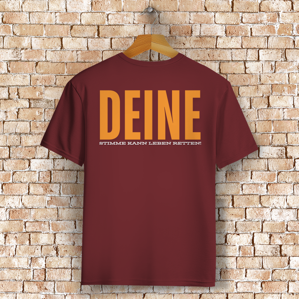 BIG Print Unisex T-Shirt - "Deine Stimme kann Leben retten" - PetArt