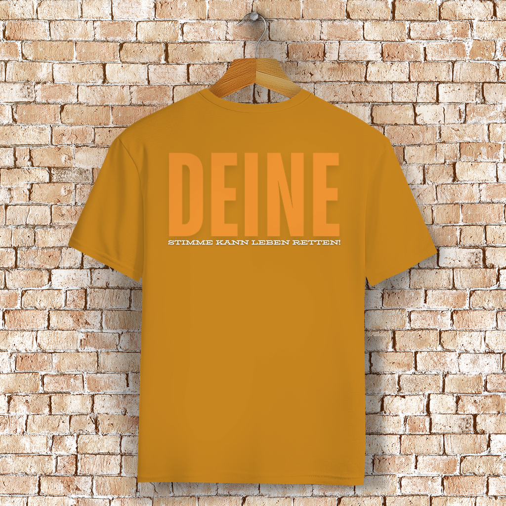 BIG Print Unisex T-Shirt - "Deine Stimme kann Leben retten" - PetArt