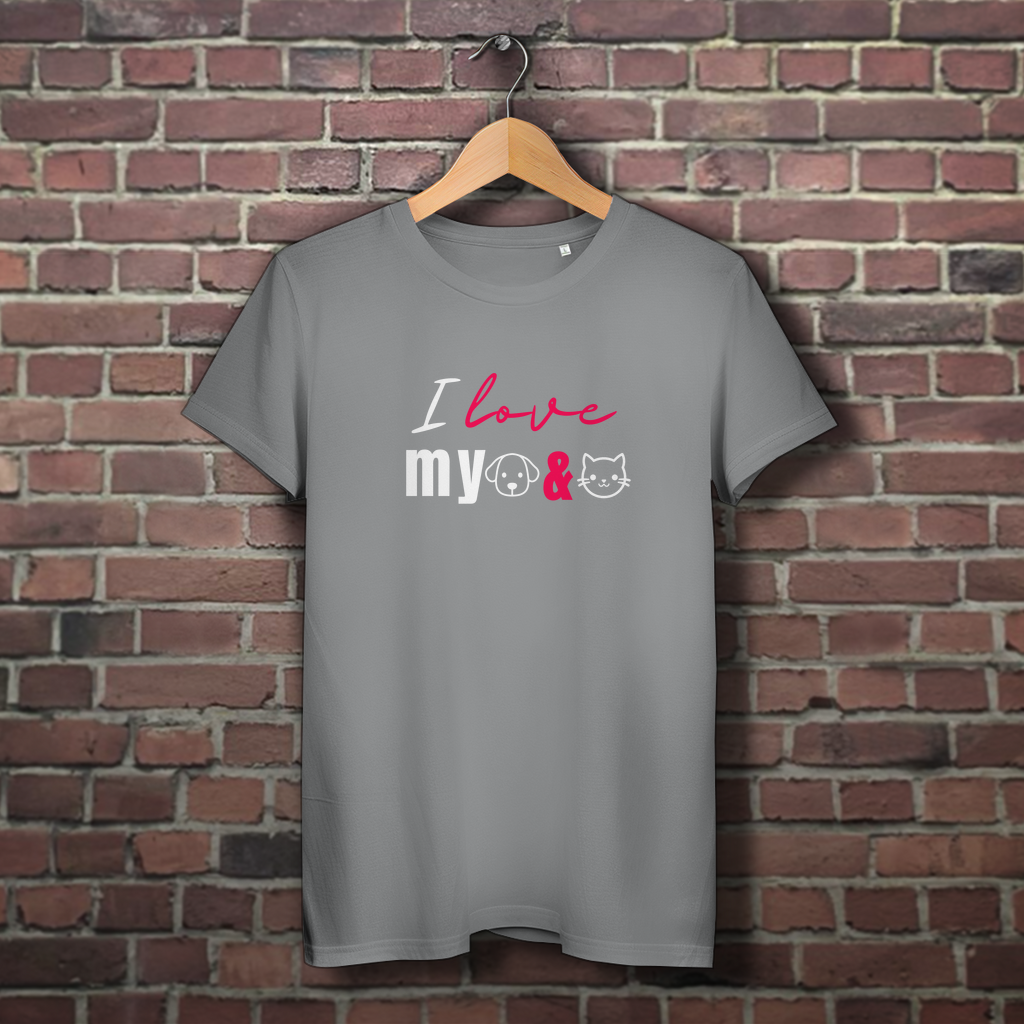 I Love my Dog & Cat - Damen Premium Bio T-Shirt - PetArt