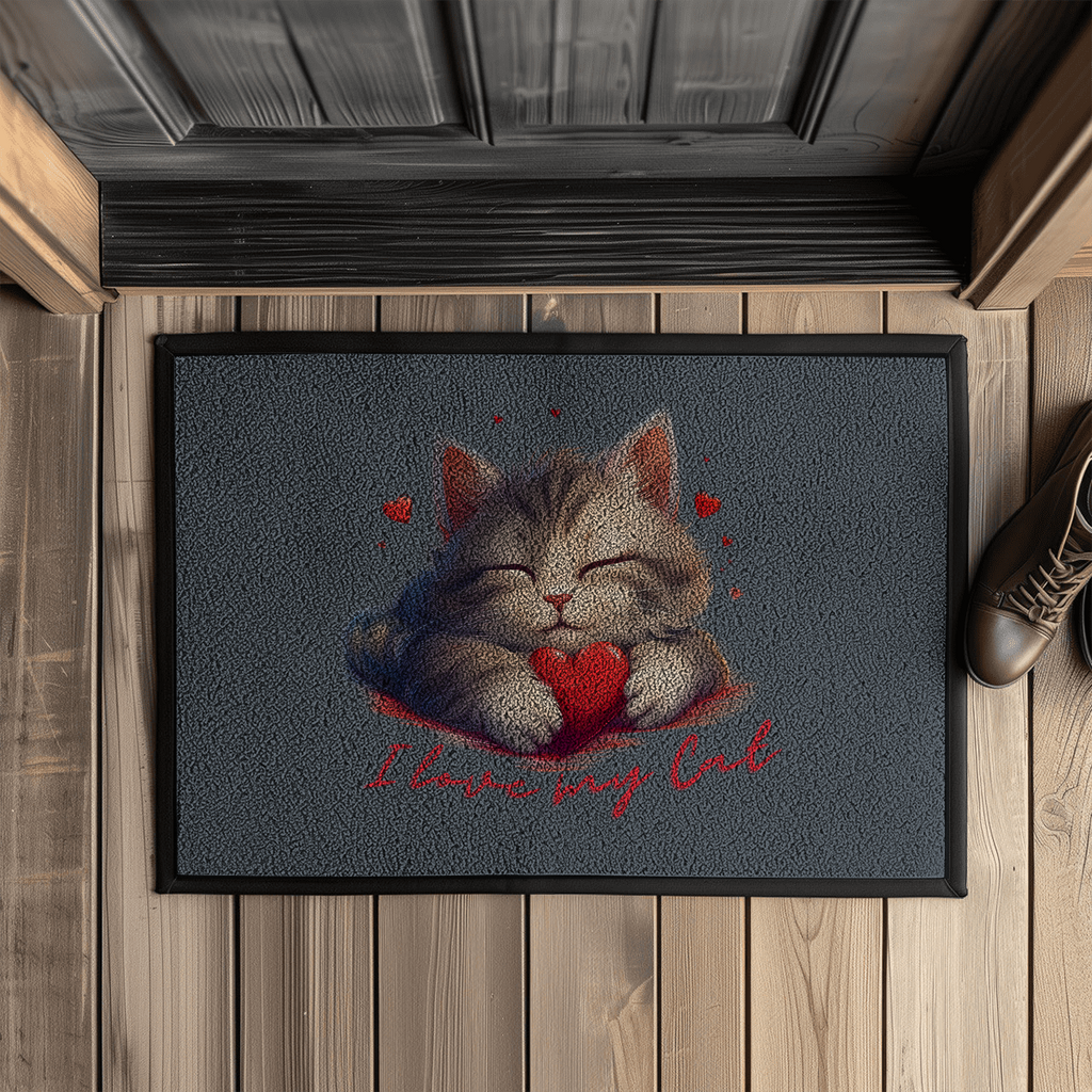 Fußmatte mit Gummirand - I love my Cat - PetArt