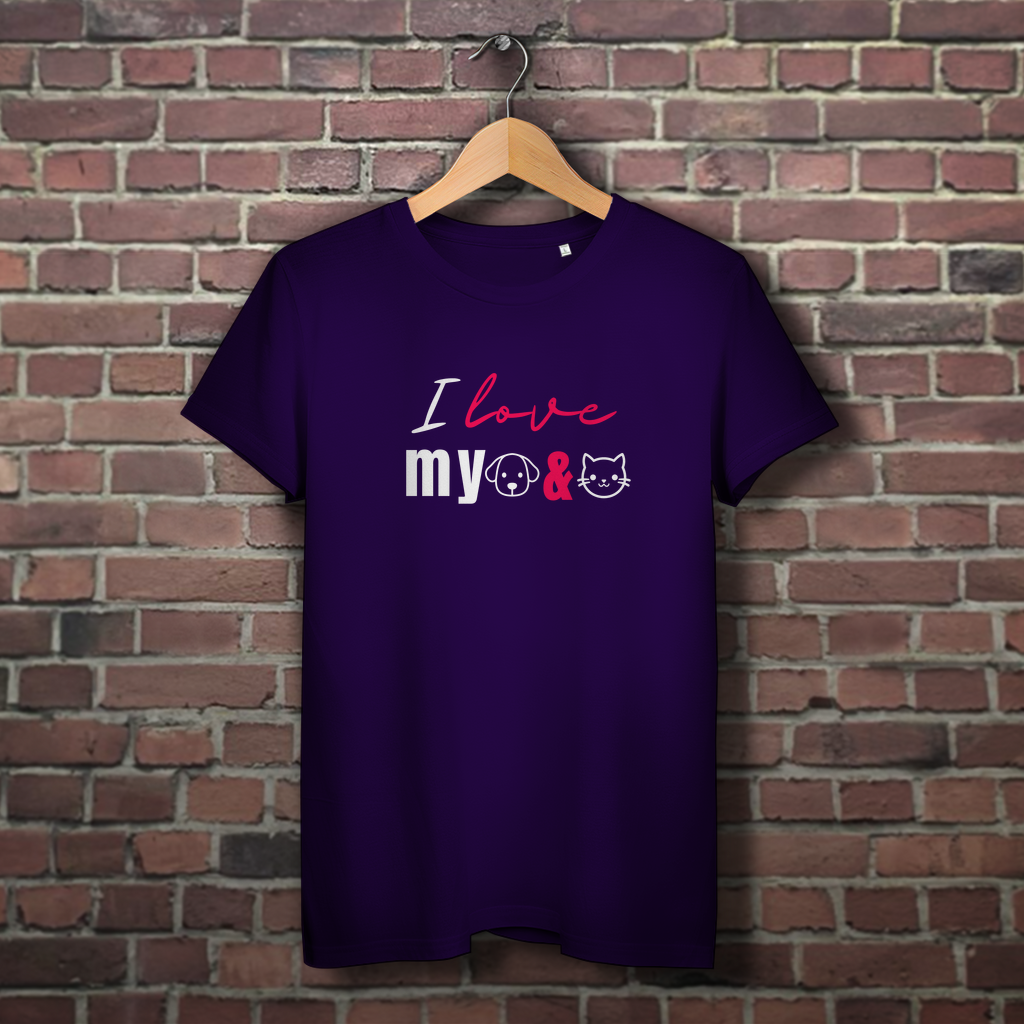 I Love my Dog & Cat - Damen Premium Bio T-Shirt - PetArt