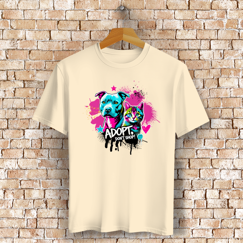 Unisex T-Shirt -  "Adopt don't Shop" - PetArt