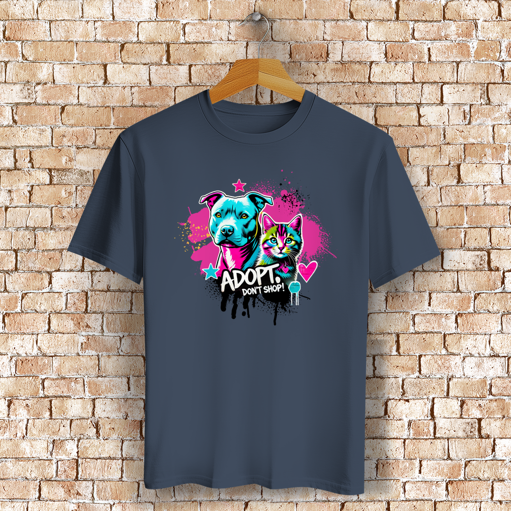 Unisex T-Shirt -  "Adopt don't Shop" - PetArt