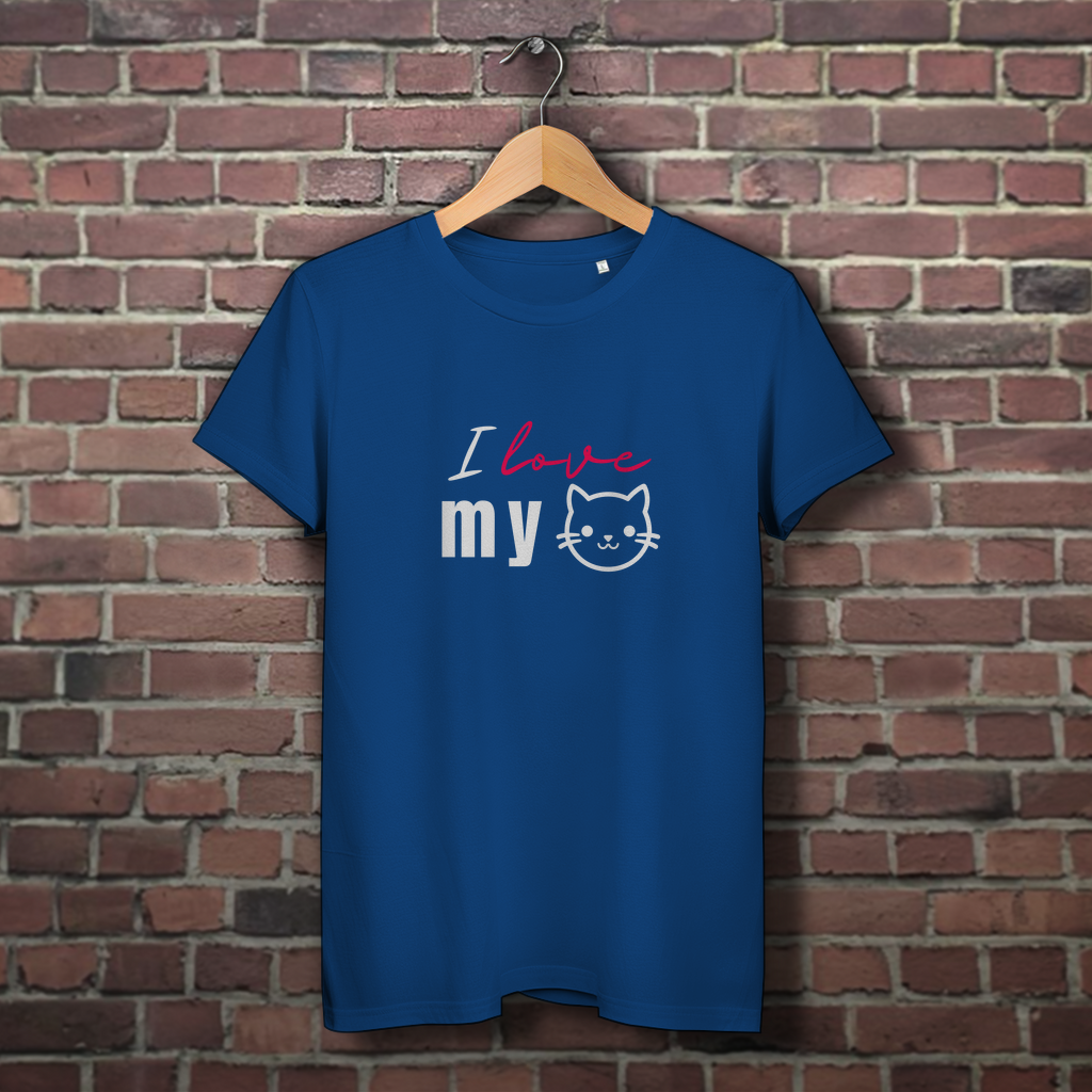 Damen Premium Bio T-Shirt I love my Cat - PetArt
