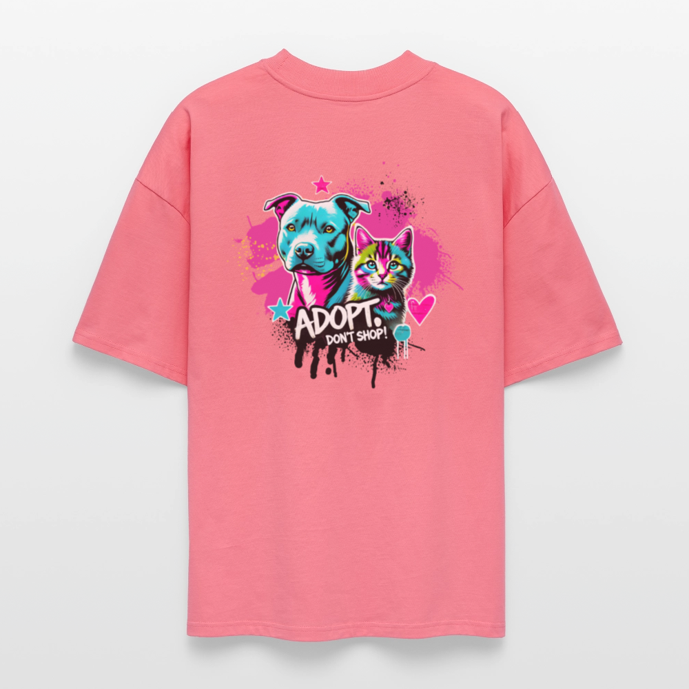 Adopt Don’t Shop 4er Print - Oversized Unisex Bio T-Shirt - Pink 