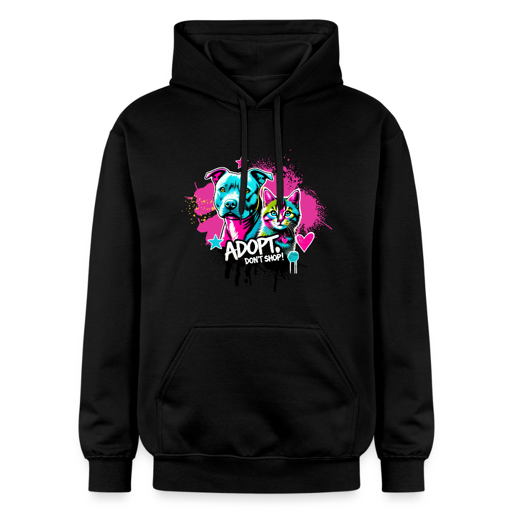 Adopt, Don’t Shop! - Unisex Softstyle® Midweight Hoodie - Schwarz