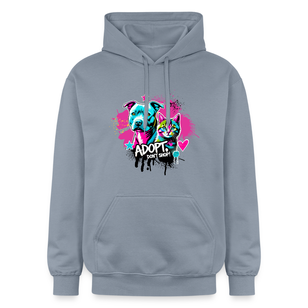 Adopt, Don’t Shop! - Unisex Softstyle® Midweight Hoodie - Blau