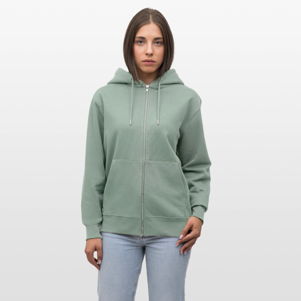 Adopt, Don’t Shop! -  Unisex Bio-Kapuzenjacke CULTIVATOR - Helles Graugrün