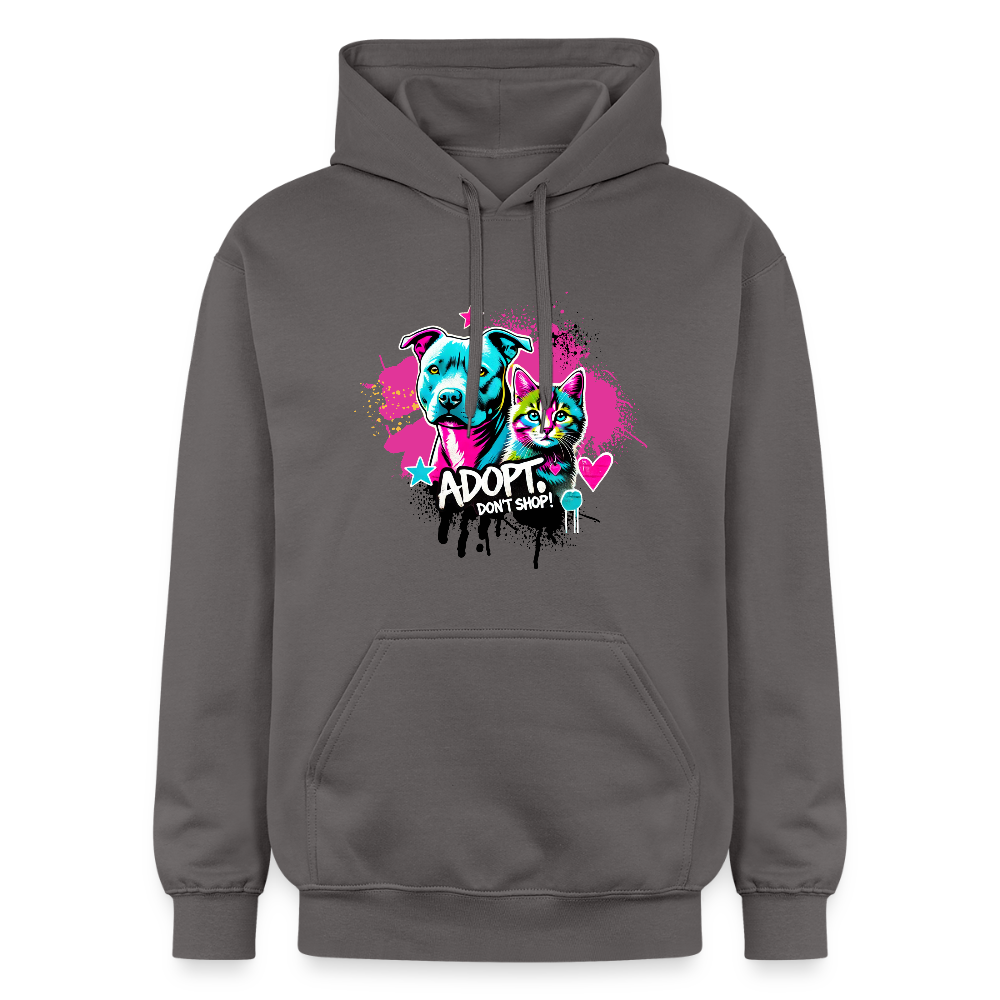 Adopt, Don’t Shop! - Unisex Softstyle® Midweight Hoodie - Dunkelgrau