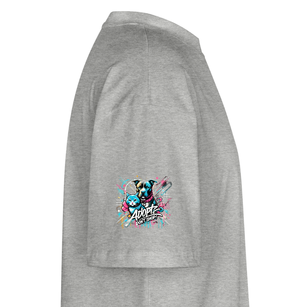 Adopt Don’t Shop 4er Print - Oversized Unisex Bio T-Shirt - Grau meliert