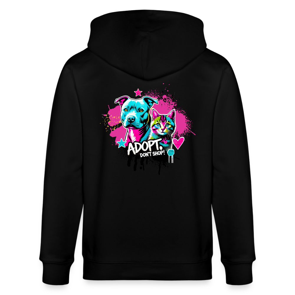 Adopt, Don’t Shop! -  Unisex Bio-Kapuzenjacke CULTIVATOR - Schwarz
