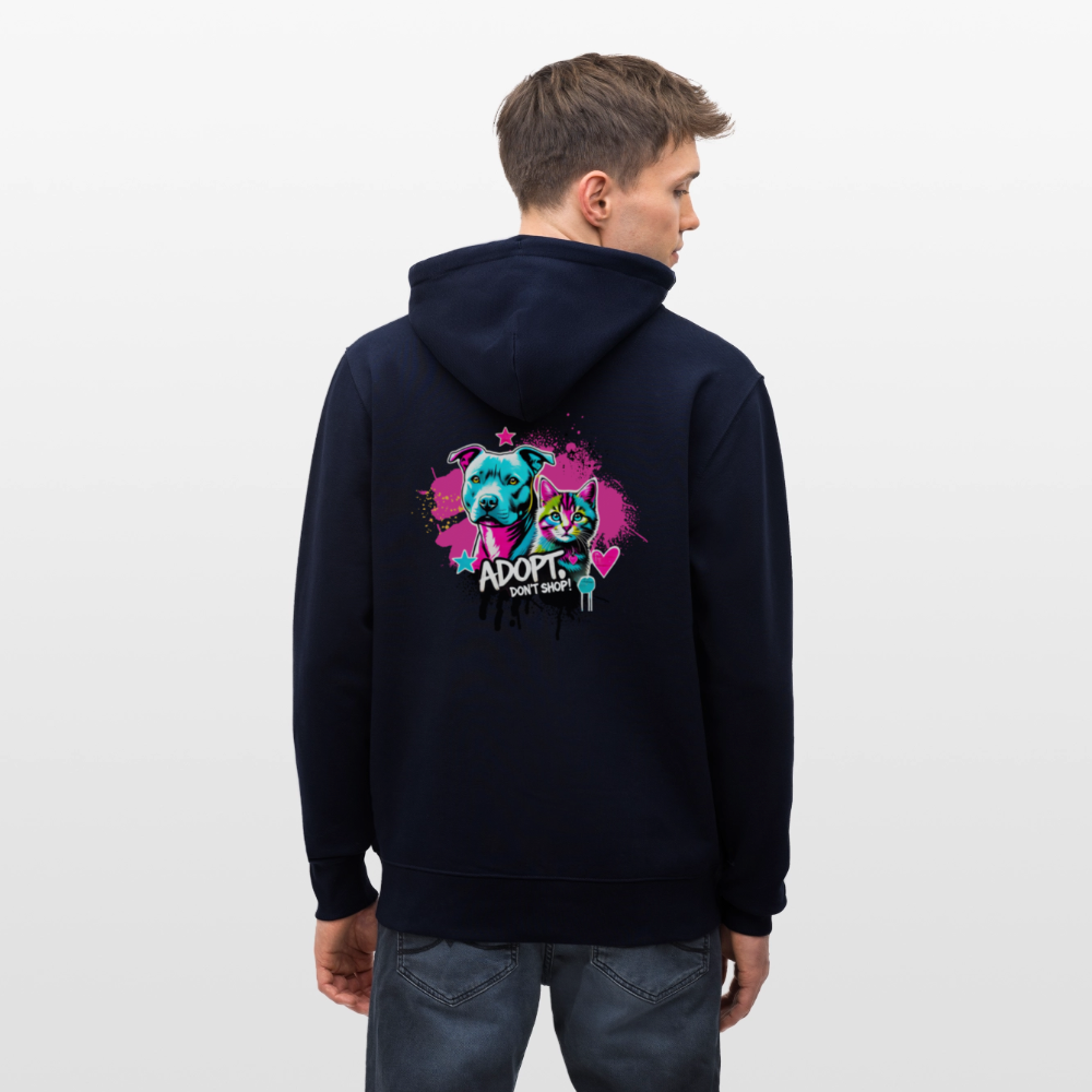 Adopt, Don’t Shop! -  Unisex Bio-Kapuzenjacke CULTIVATOR - Navy