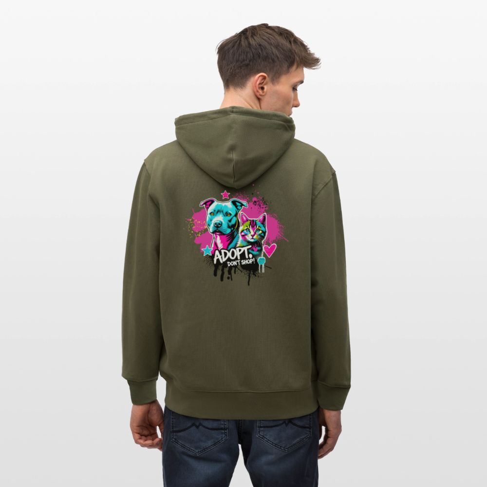 Adopt, Don’t Shop! -  Unisex Bio-Kapuzenjacke CULTIVATOR - Khaki