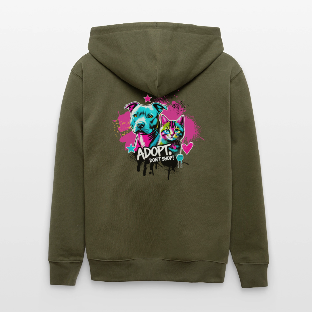 Adopt, Don’t Shop! -  Unisex Bio-Kapuzenjacke CULTIVATOR - Khaki
