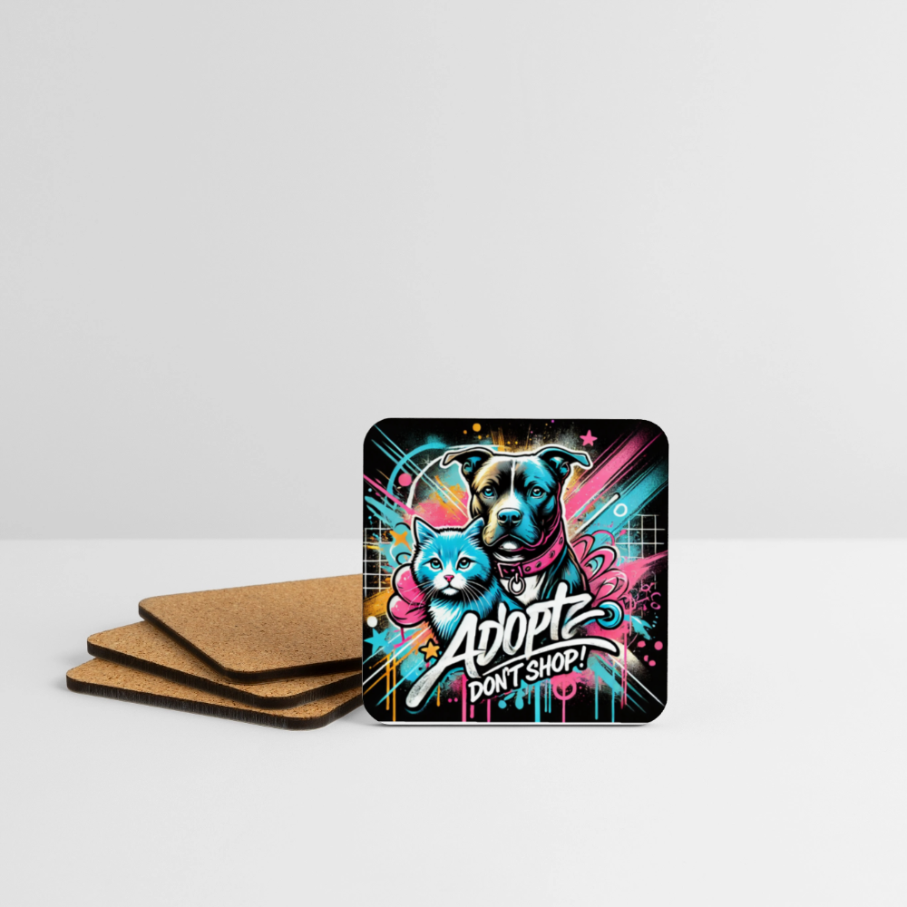 Graffiti-Style – Adopt, Don’t Shop! - Untersetzer (4er-Set) - Weiß