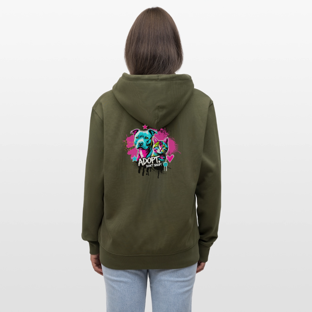 Adopt, Don’t Shop! -  Unisex Bio-Kapuzenjacke CULTIVATOR - Khaki