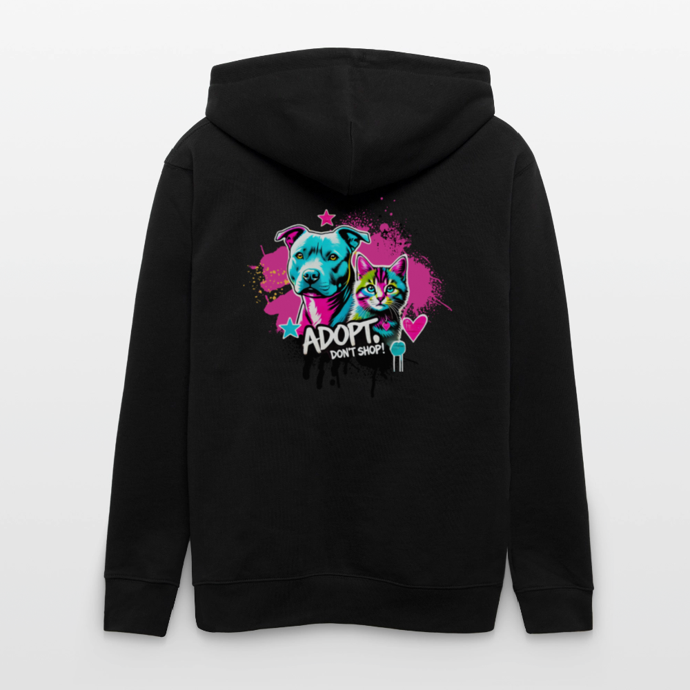Adopt, Don’t Shop! -  Unisex Bio-Kapuzenjacke CULTIVATOR - Schwarz