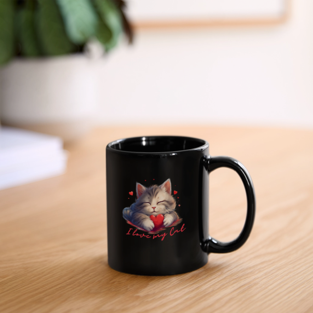 I love my Cat - Tasse einfarbig - Schwarz