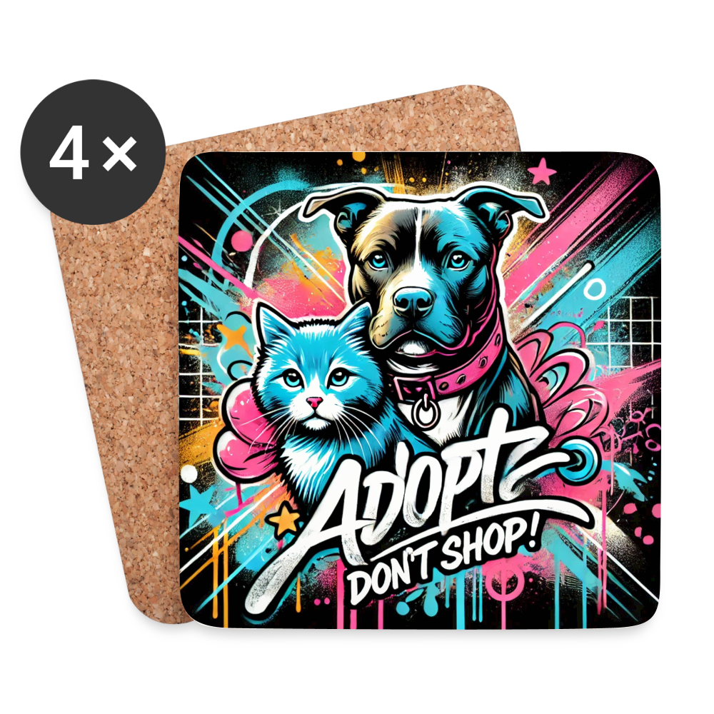 Graffiti-Style – Adopt, Don’t Shop! - Untersetzer (4er-Set) - Weiß