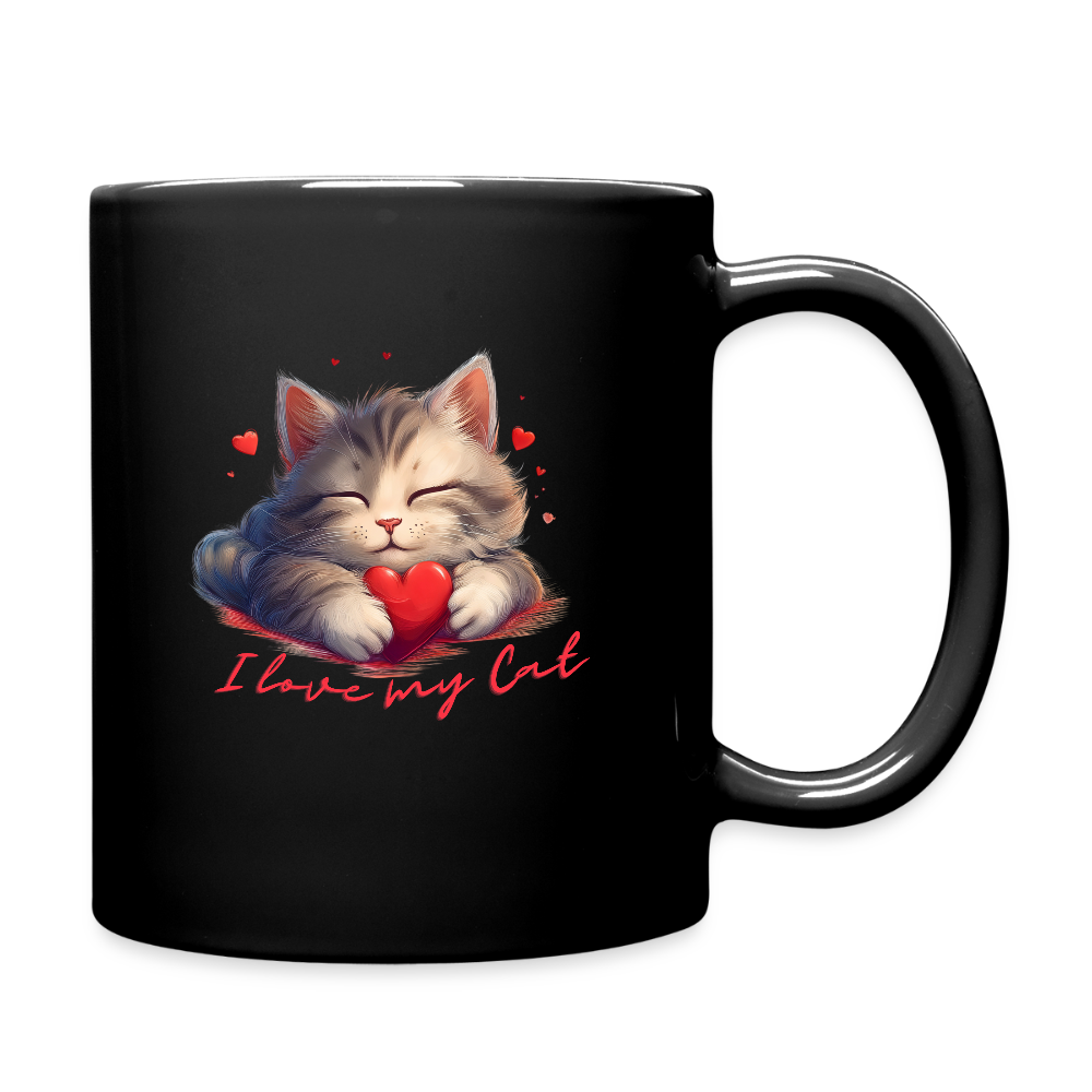 I love my Cat - Tasse einfarbig - Schwarz