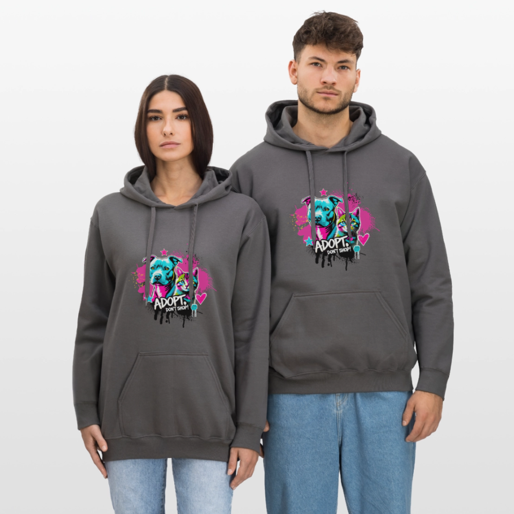 Adopt, Don’t Shop! - Unisex Softstyle® Midweight Hoodie - Dunkelgrau