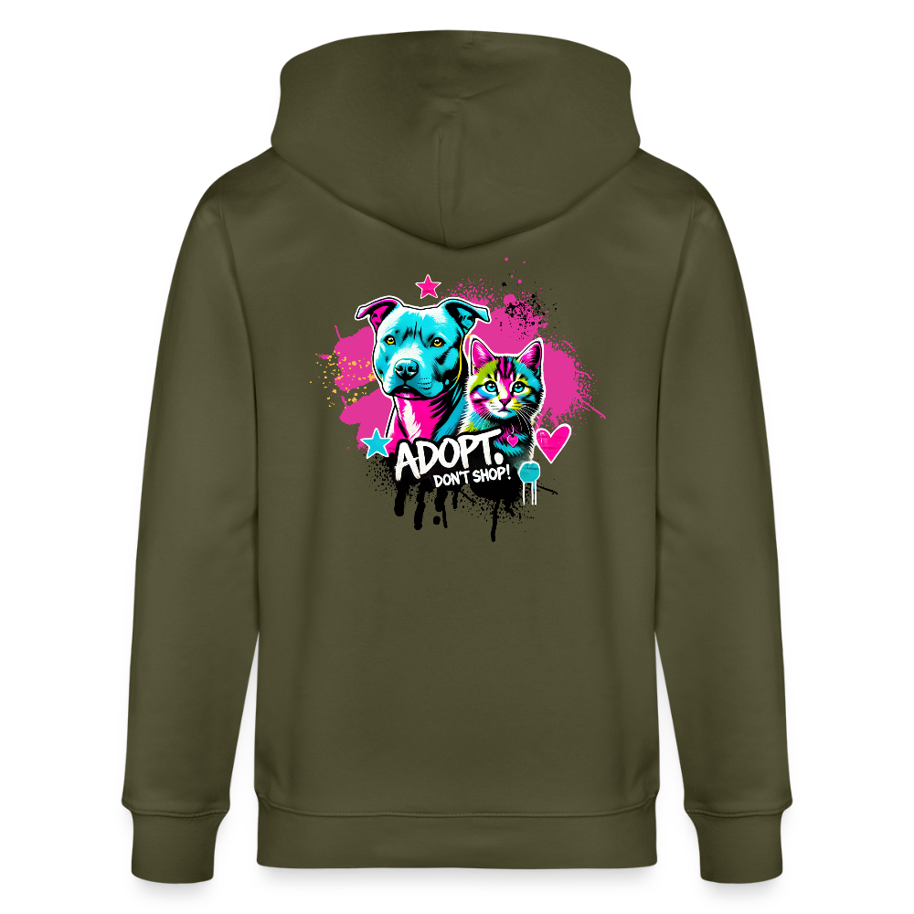 Adopt, Don’t Shop! -  Unisex Bio-Kapuzenjacke CULTIVATOR - Khaki