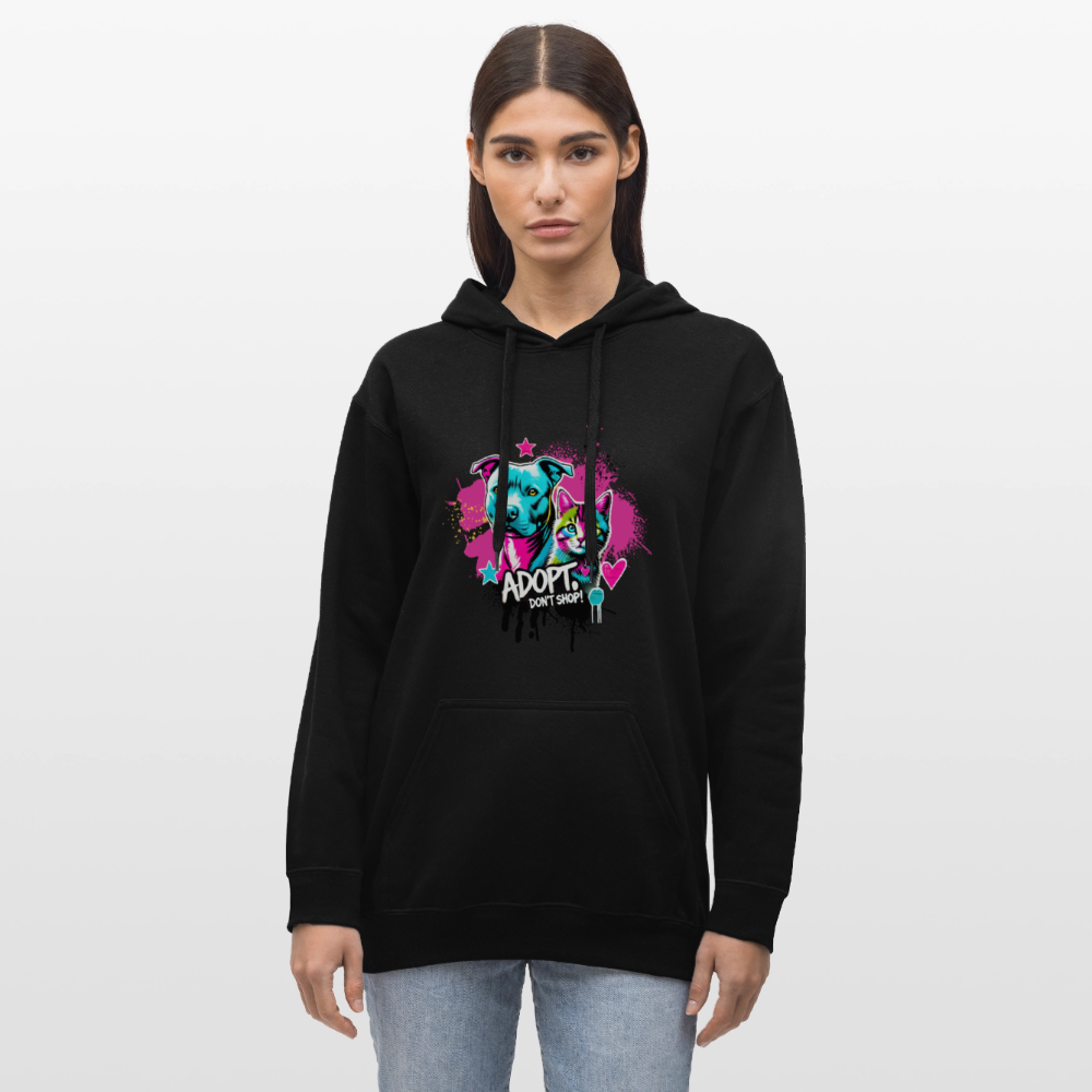 Adopt, Don’t Shop! - Unisex Softstyle® Midweight Hoodie - Schwarz