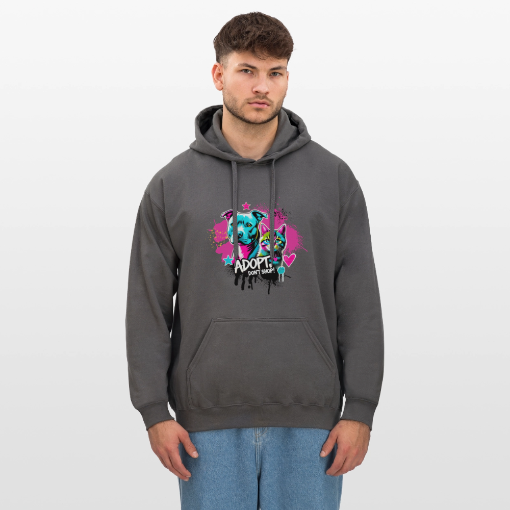 Adopt, Don’t Shop! - Unisex Softstyle® Midweight Hoodie - Dunkelgrau