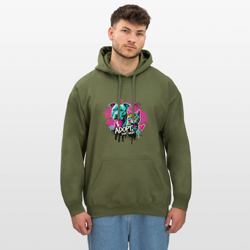 Adopt, Don’t Shop! - Unisex Softstyle® Midweight Hoodie - Militärgrün