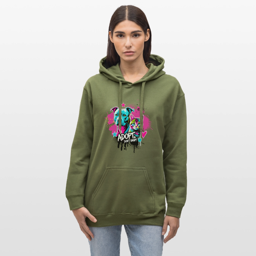 Adopt, Don’t Shop! - Unisex Softstyle® Midweight Hoodie - Militärgrün