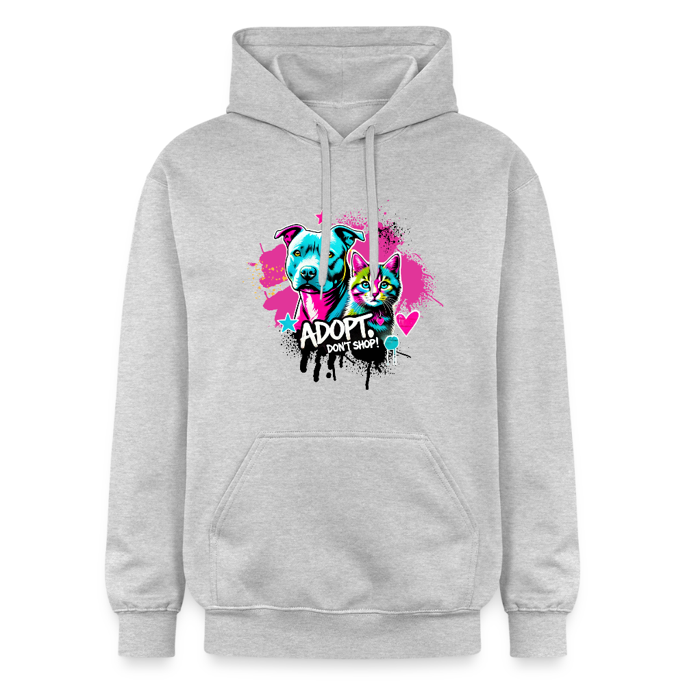 Adopt, Don’t Shop! - Unisex Softstyle® Midweight Hoodie - Hellgrau meliert