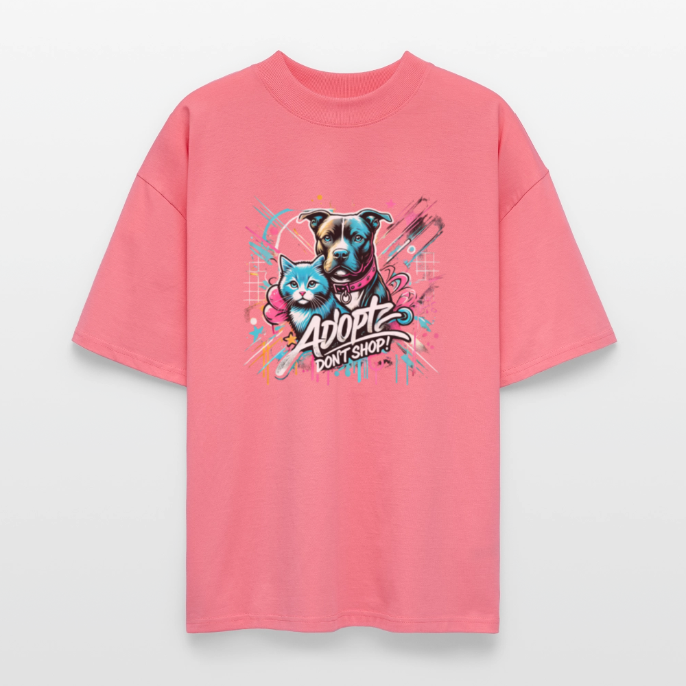 Adopt Don’t Shop 4er Print - Oversized Unisex Bio T-Shirt - Pink 