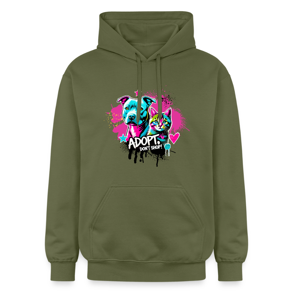 Adopt, Don’t Shop! - Unisex Softstyle® Midweight Hoodie - Militärgrün
